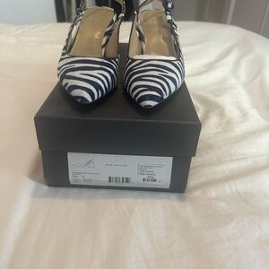 Ann Taylor Zebra Slingbacks with Block Heel